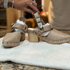 Jeffrey Campbell Beige Studded Mules - Free People